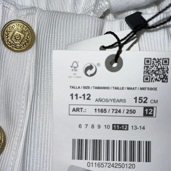 ZARA Kids | White | BUTTONED CULOTTES - Picture 5 of 6